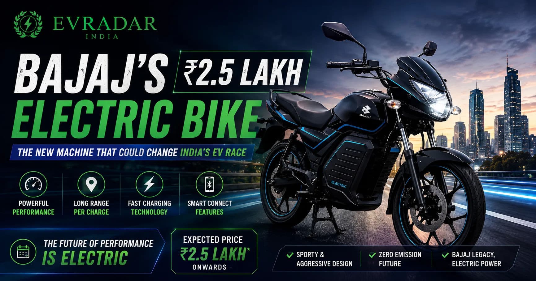 Bajaj Set to Enter Premium Electric Motorcycle Segment with New Performance-Focused EV