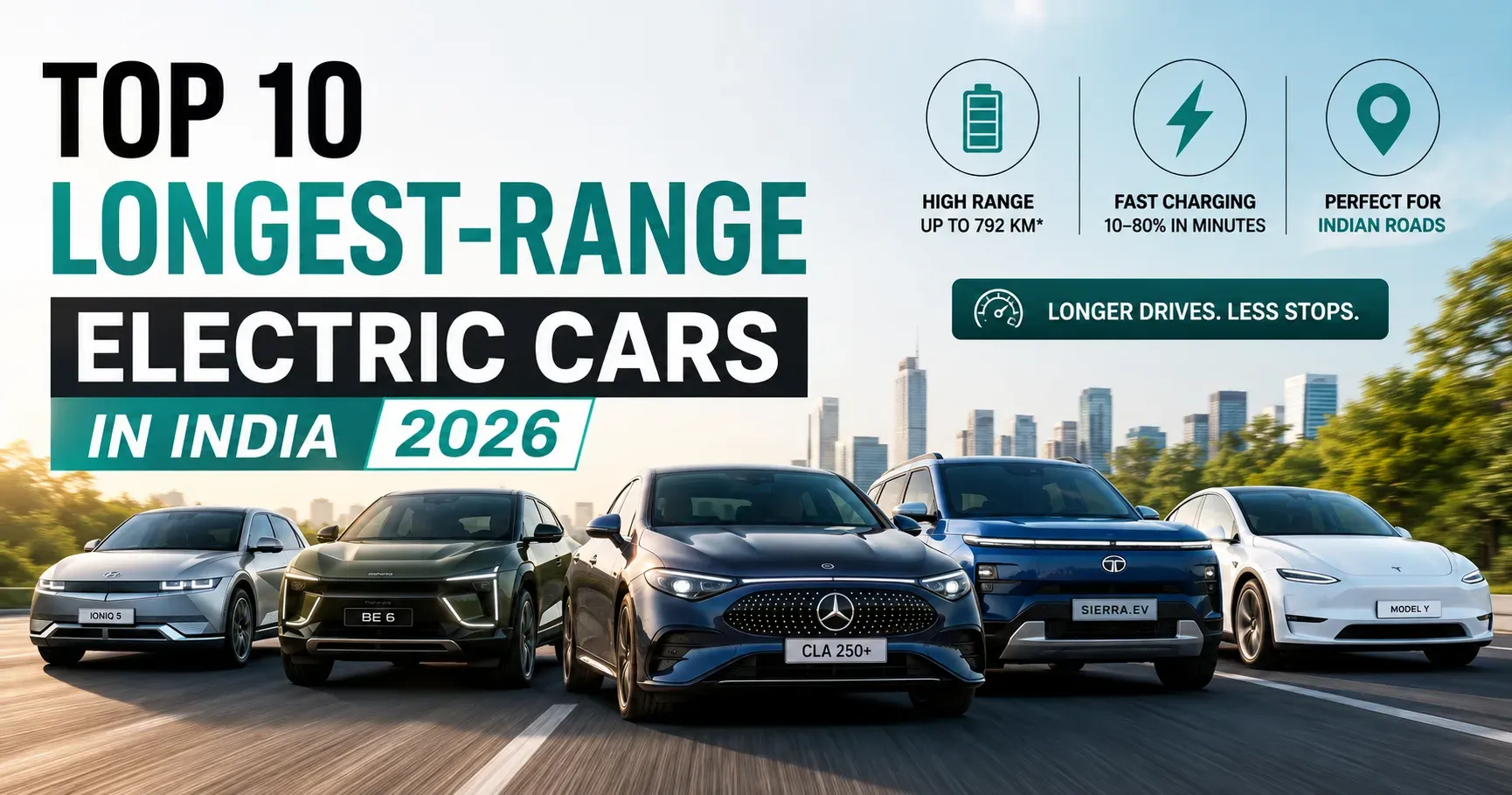 Top 10 Longest-Range Electric Cars in India in 2026